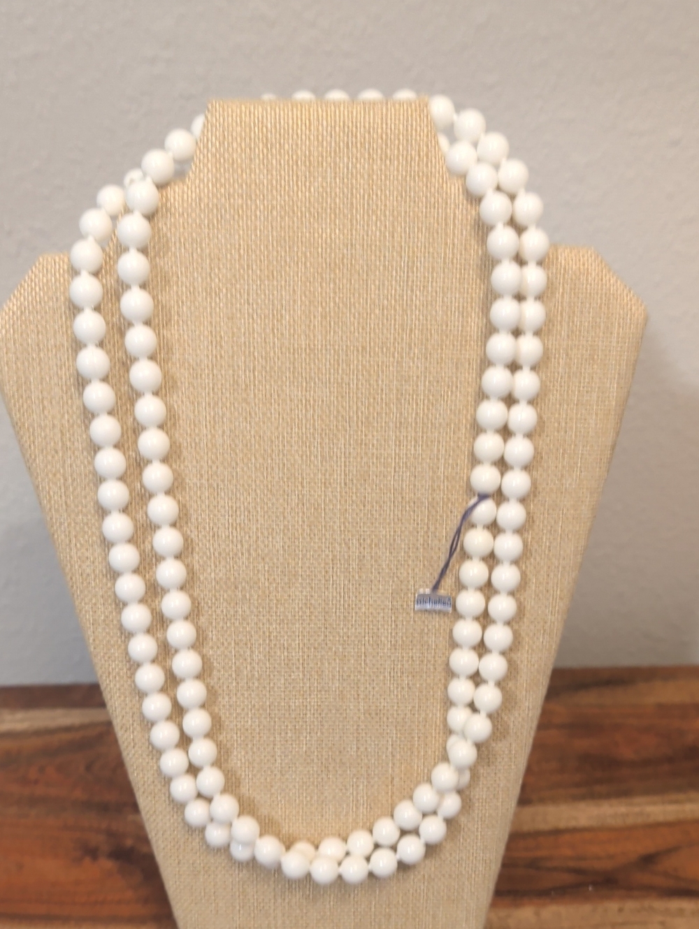Classic White Pop Beads Necklace Set Of Two See Pics
